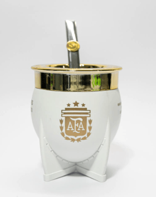 Mate Blanco Aro Dorado  3 Estrellas Seleccion Argentina