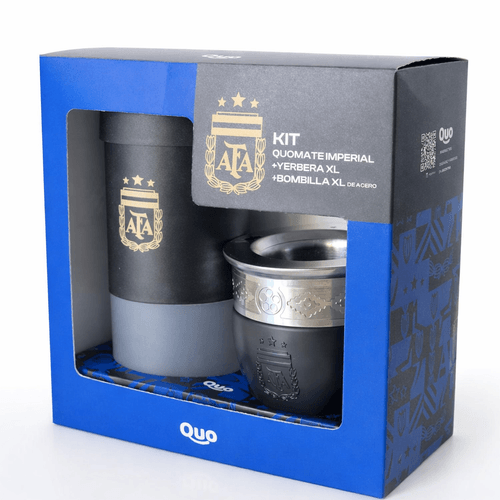 Kit  Mate Imperial + Yerbera XL + Bombilla Selección Argentina